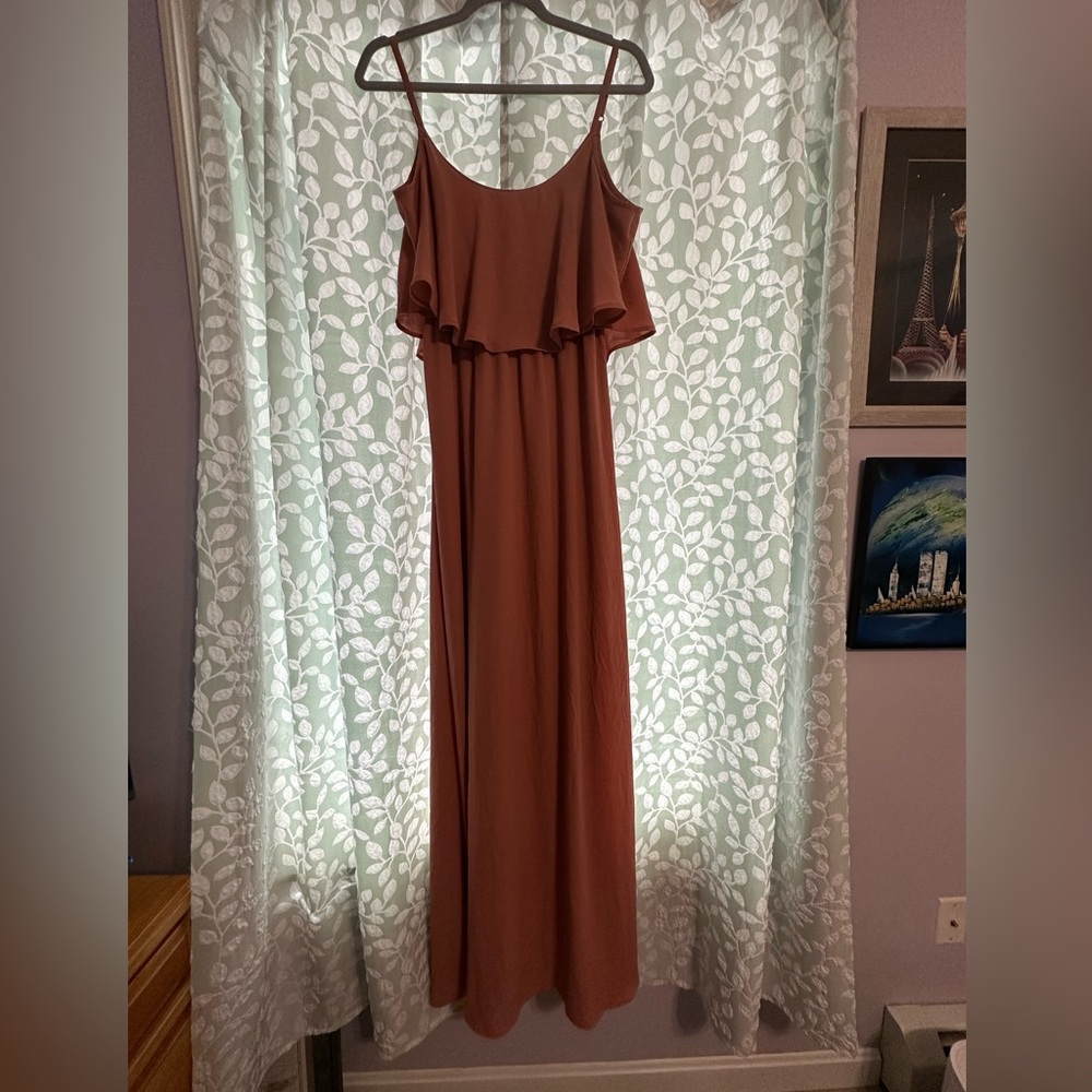 Show Me Your Mumu Caitlin Ruffle Maxi Dress Size L Wedding